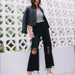 Black boho cropped jeans new with tags